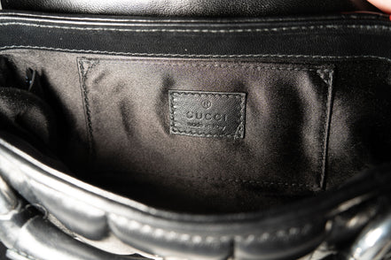 Gucci Nappa Vertical Matelasse Small Maxi Horsebit Chain Shoulder Bag