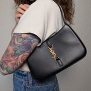 Saint Laurent Smooth Calfskin Le 5 A 7 Hobo Black