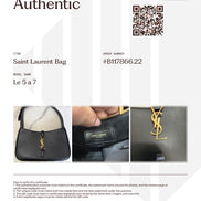 Saint Laurent Smooth Calfskin Le 5 A 7 Hobo Black