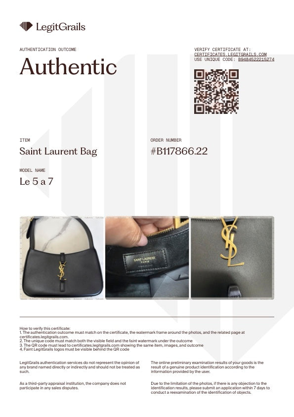 Saint Laurent Smooth Calfskin Le 5 A 7 Hobo Black