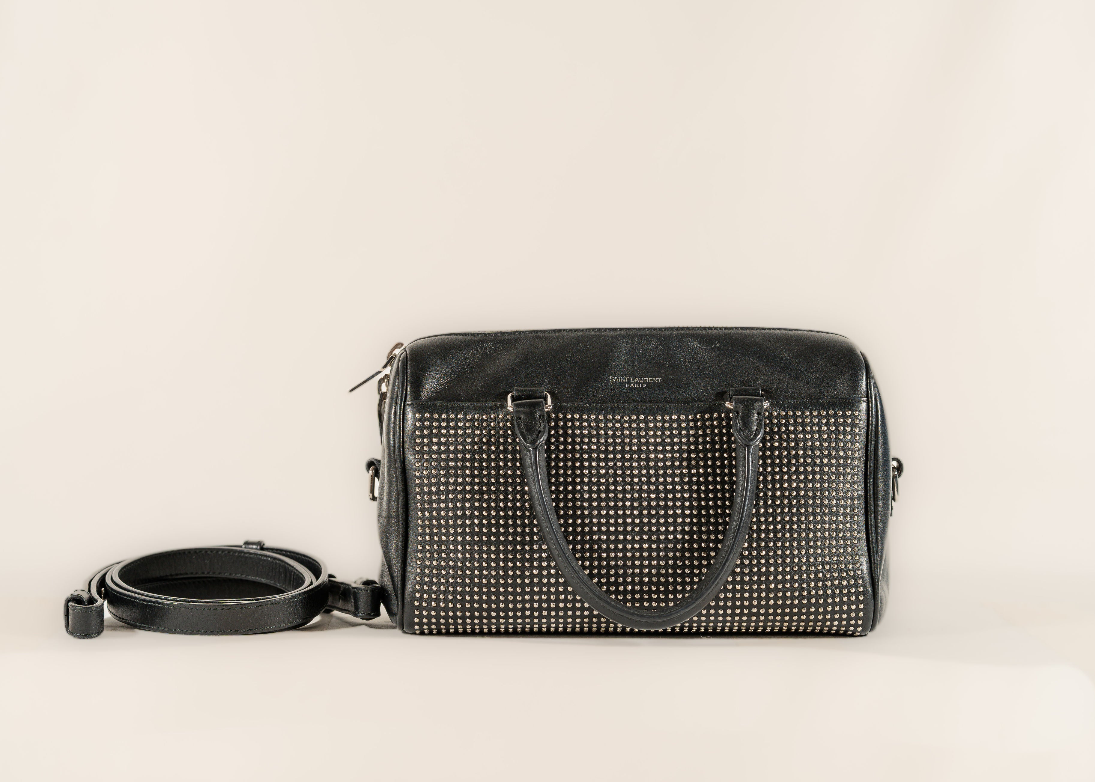 Saint Laurent Calfskin Studded Baby Duffle bag