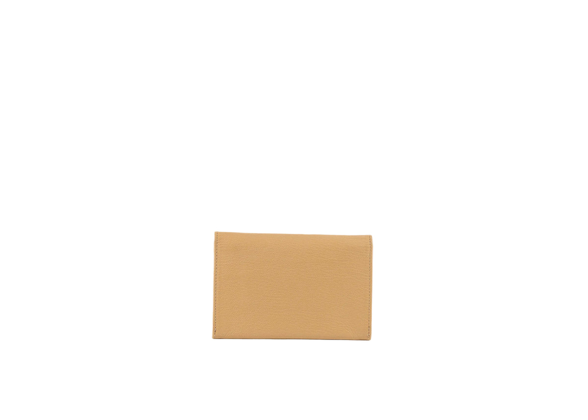 Chanel Beige Leather Flap Wallet