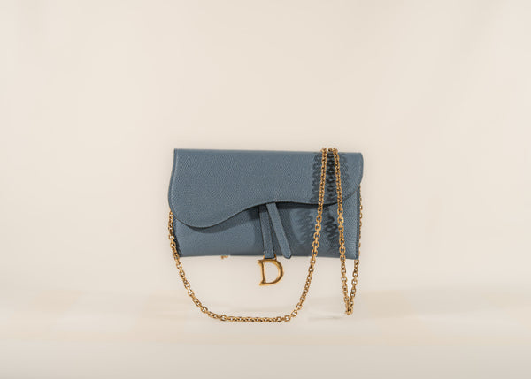 Christian Dior Saddle Pouch with Chain