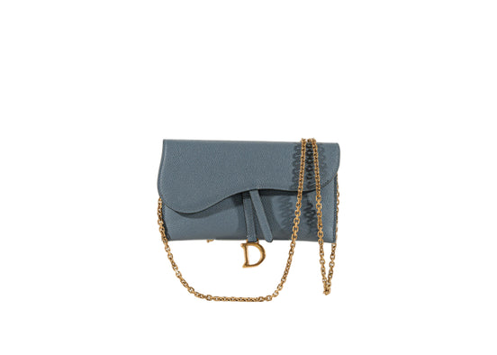 Christian Dior Saddle Pouch with Chain