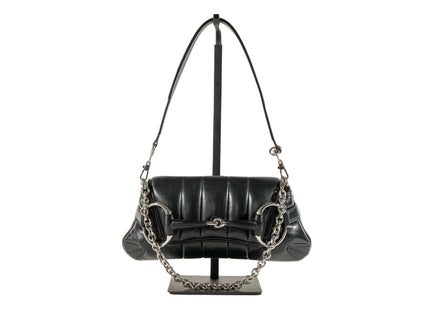 Gucci Nappa Vertical Matelasse Small Maxi Horsebit Chain Shoulder Bag