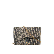 Christian Dior Oblique Saddle Pouch with Chain