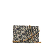 Christian Dior Oblique Saddle Pouch with Chain