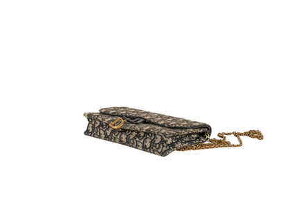 Christian Dior Oblique Saddle Pouch with Chain