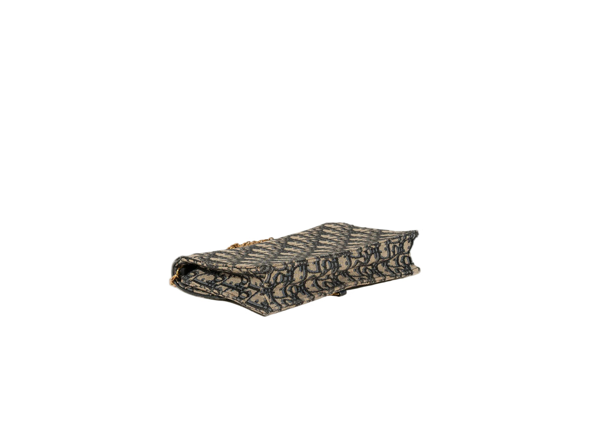 Christian Dior Oblique Saddle Pouch with Chain