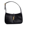 Saint Laurent Smooth Calfskin Le 5 A 7 Hobo Black