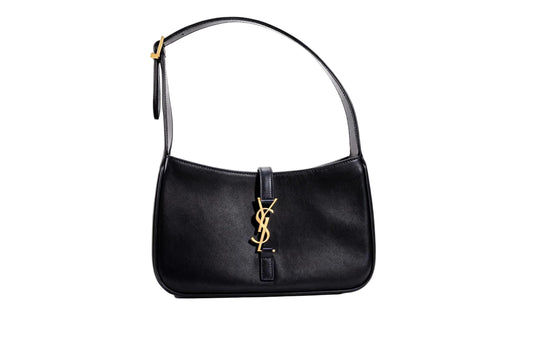 Saint Laurent Smooth Calfskin Le 5 A 7 Hobo Black